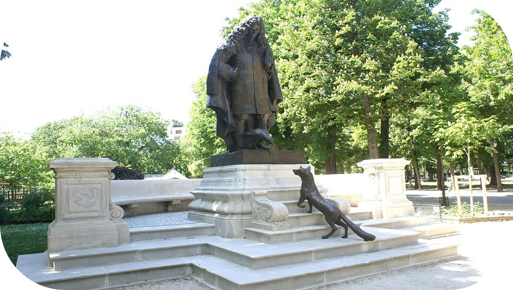 Fontaine avec la statue de Jean de la Fontaine