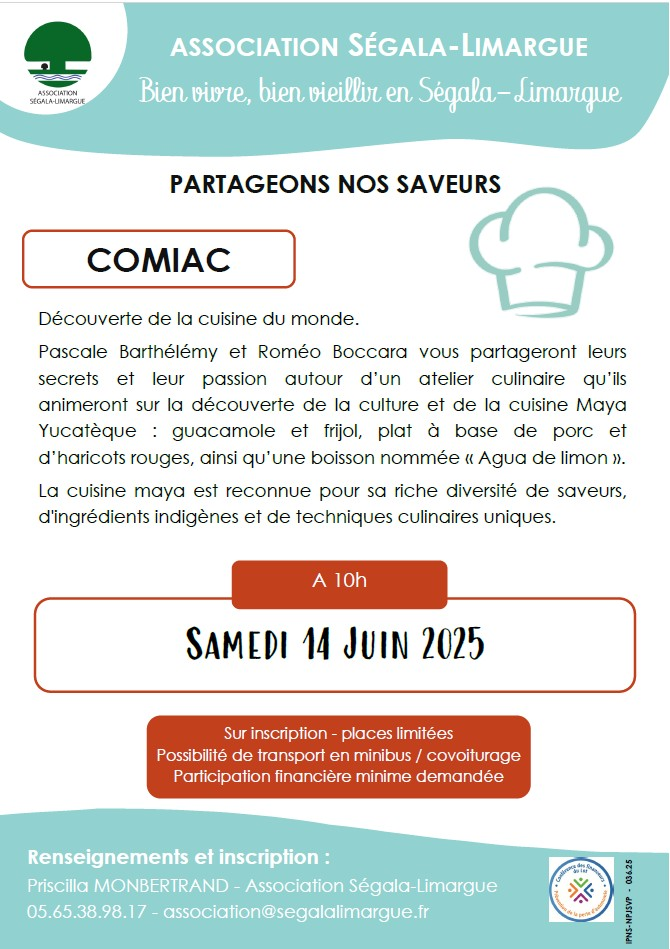 Partageons Nos Saveurs à Comiac le 14/06