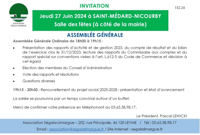 Assemblée Générale le 27/06 !