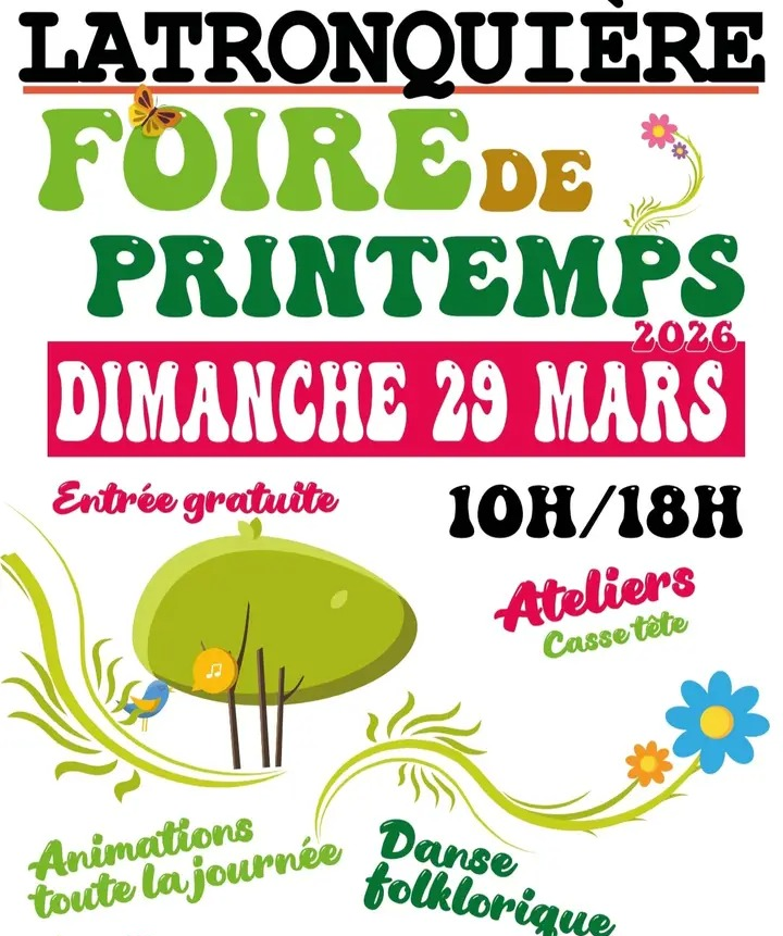 Foire de printemps à Latronquière le 29/03