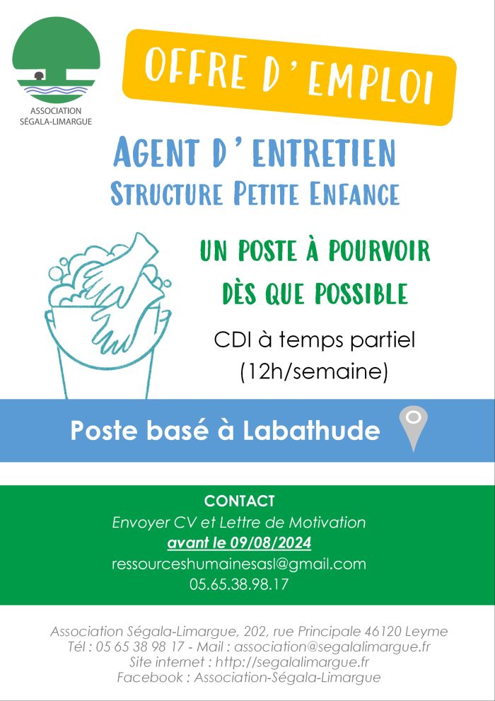 offre d'emploi agent entretien