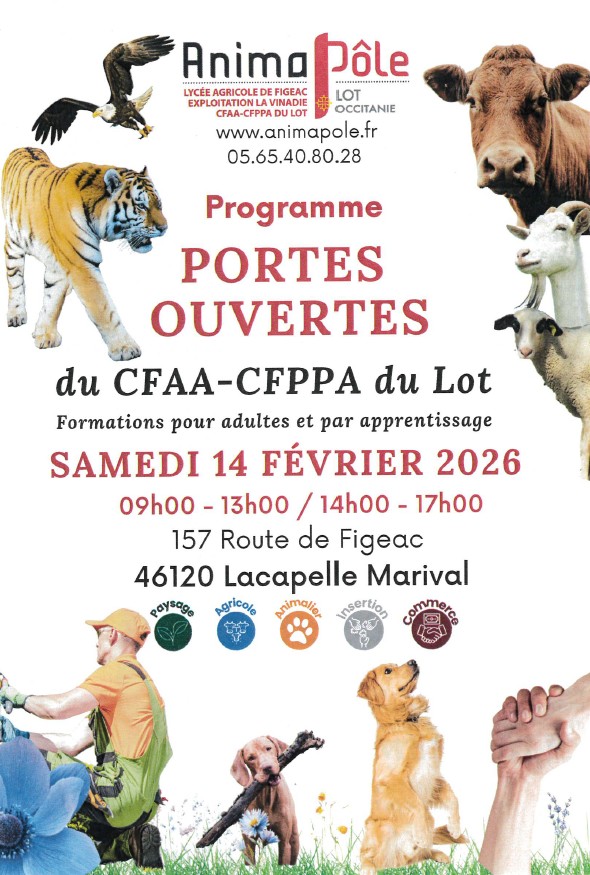 Portes Ouvertes CFAA-CFPPA du Lot à Lacapelle-Marival le 14/02