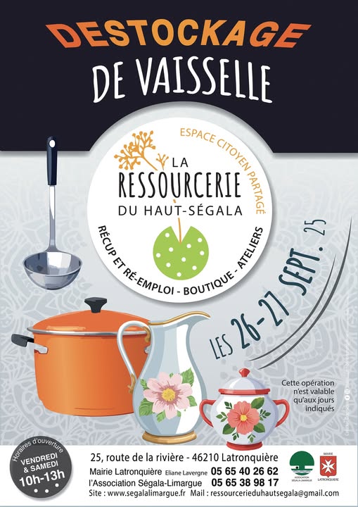 Desctockage de vaisselle 26 et 27/09
