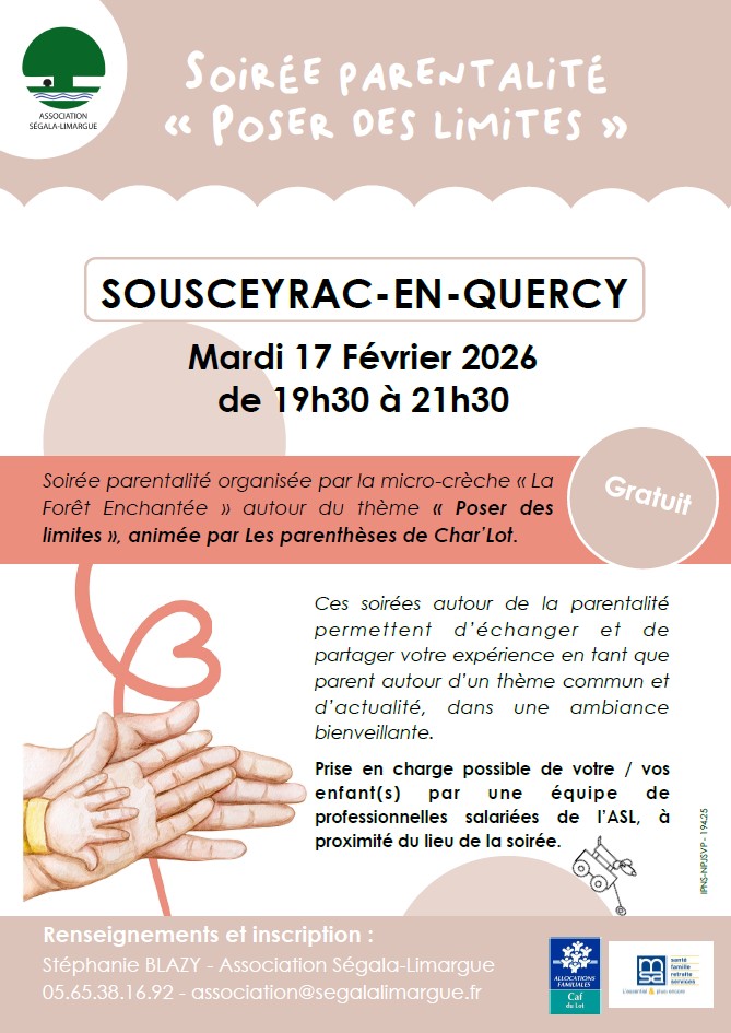 Soirée Parentalité à Sousceyrac-en-Quercy le 17/02