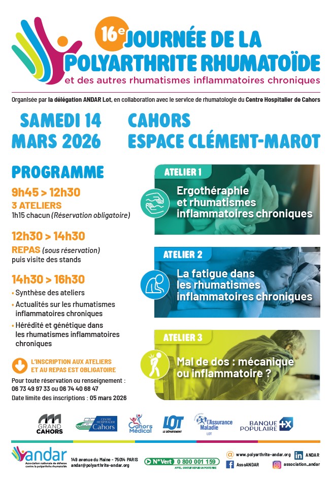 16ème journée de la polyarthtite rhumatoïde à Cahors le 14/03