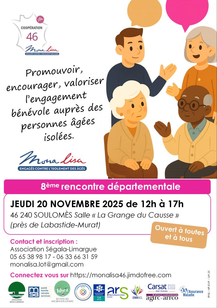 8ème rencontre départementale MONALISA 46 le 20/11 à Soulomès
