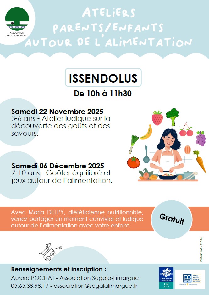 Ateliers parents/enfants autour de l'alimentation à Issendolus