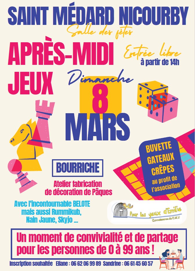 Après-midi jeux à Saint-Médard-Nicourby le 08/03