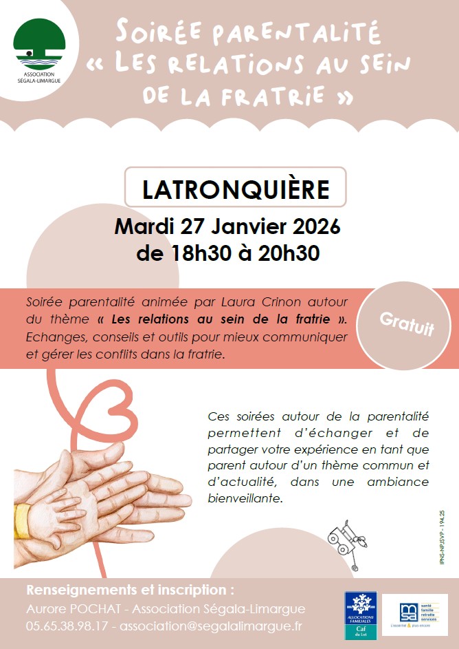 Soirée Parentalité à Latronquière le 27/01