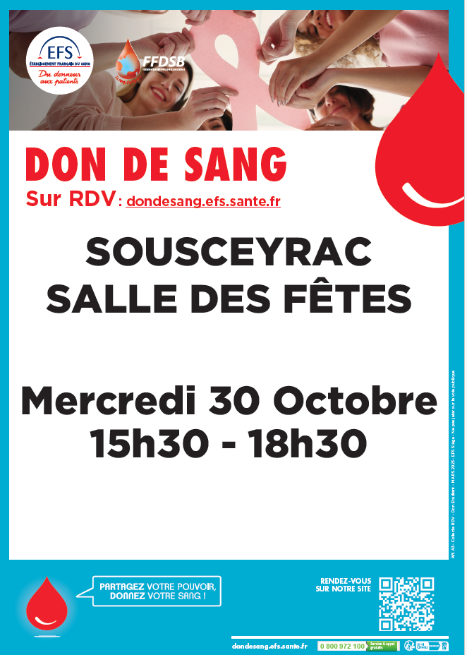 Don du sang Sousceyrac 30/10/24