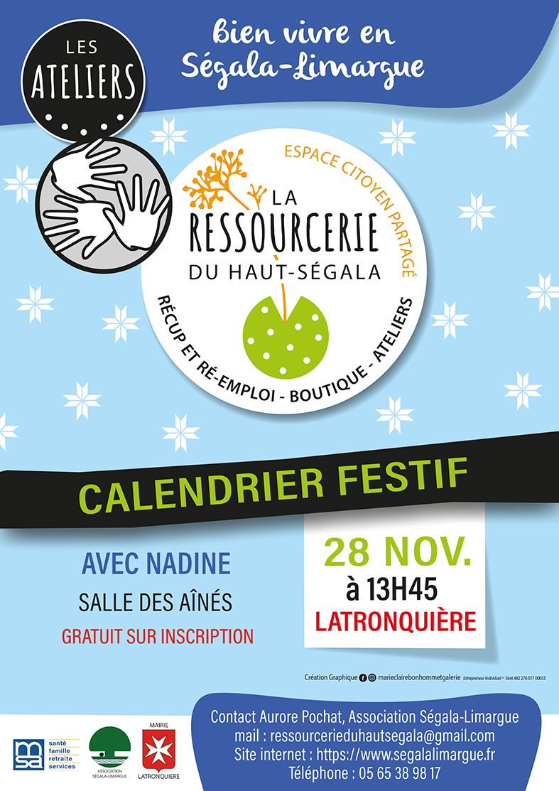 Atelier calendrier festif à la Ressourcerie du Haut-Ségala