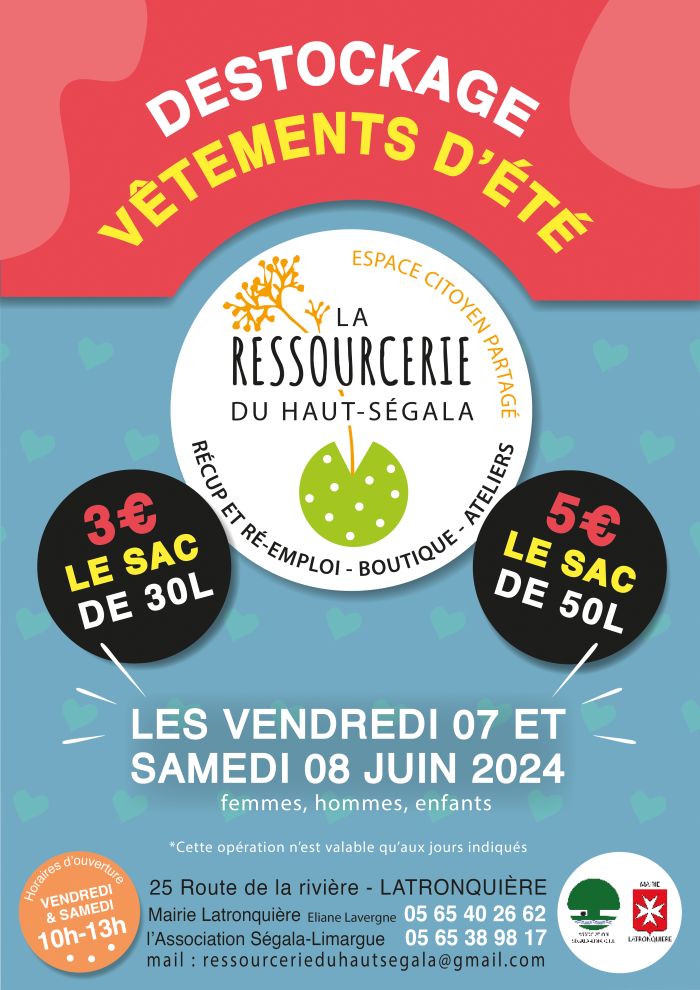 Destockage vêtements d'été à la Ressourcerie !