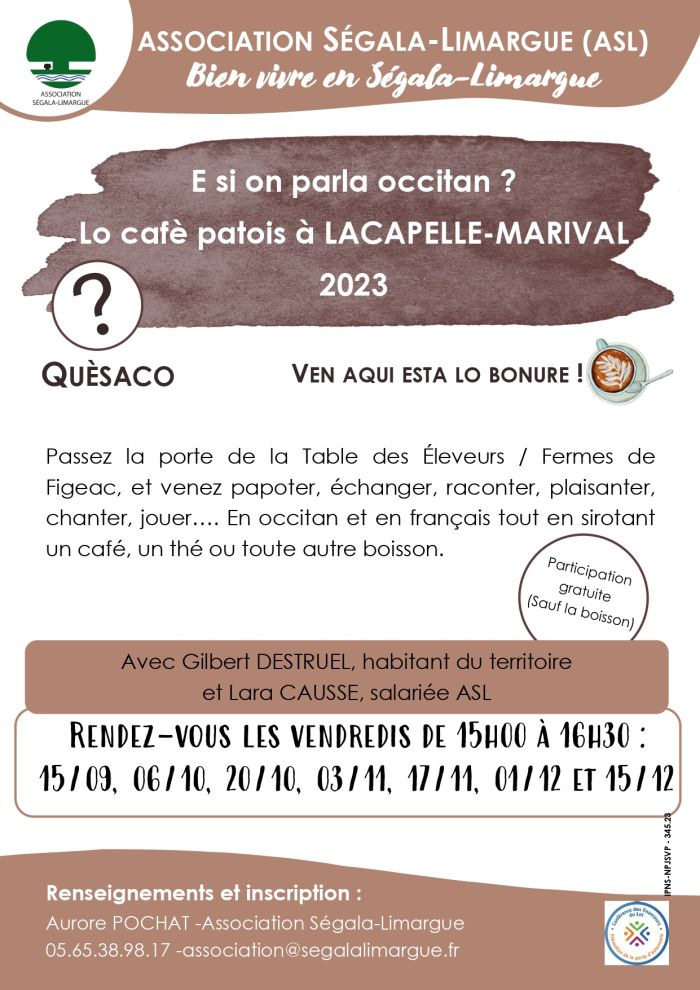 Café patois le 17/11 à Lacapelle-Marival
