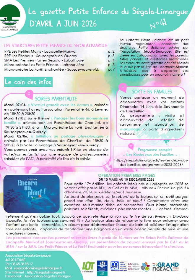 Gazette Petite Enfance n°41 - Avril, Mai et Juin 2026