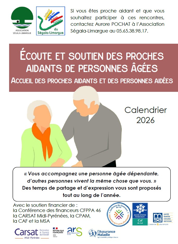 Calendrier 2026 écoute et soutien des proches aidants