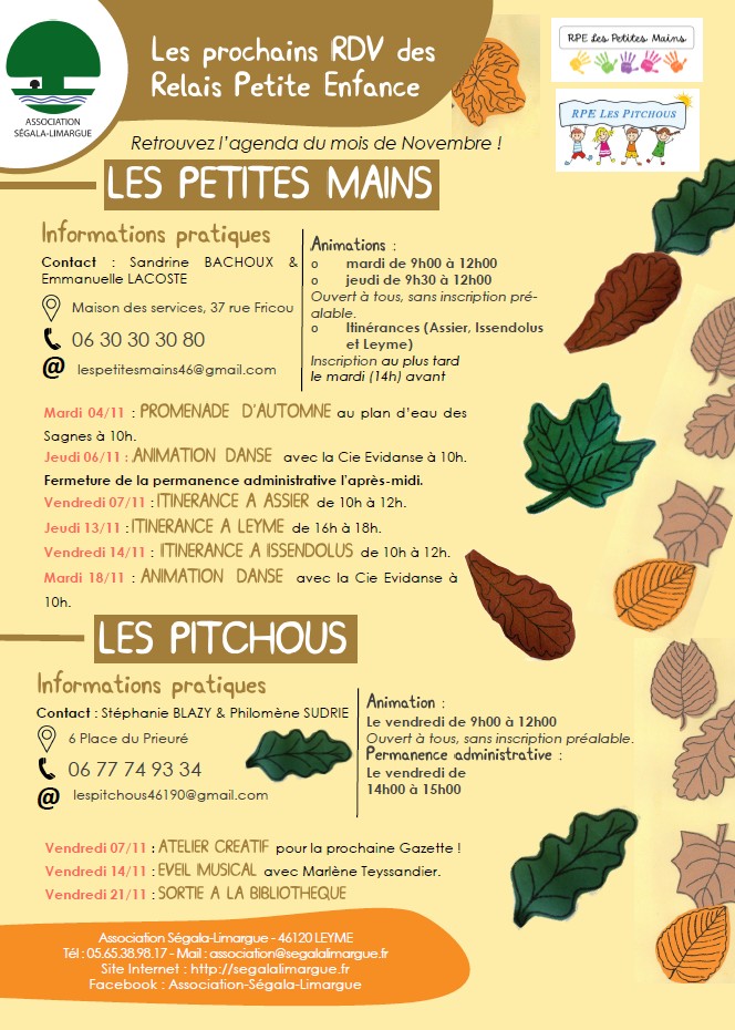 Les prochains RDV des Relais Petite Enfance