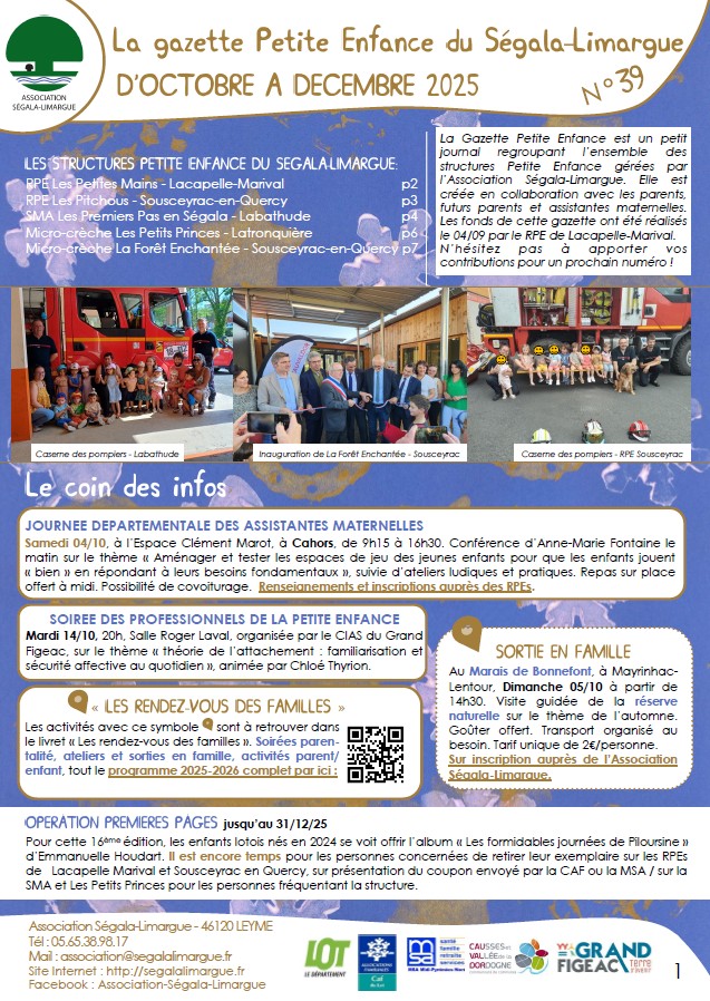 Gazette Petite Enfance n°39 - Octobre, Novembre, Décembre